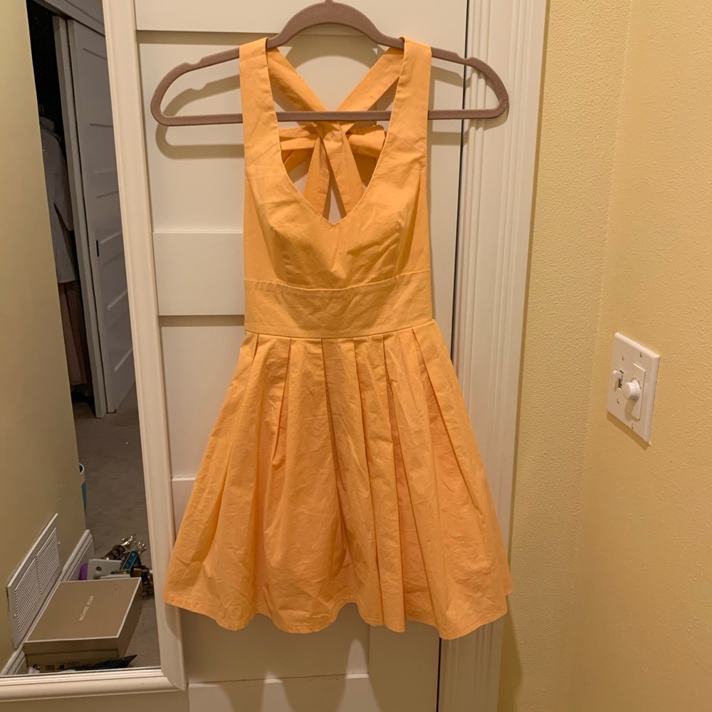 Xenia Apricot Bow Dress